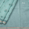 Chanderi Cotton Powder Blue Printed Saree