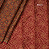 Chanderi Cotton Maroon Printed Saree 02