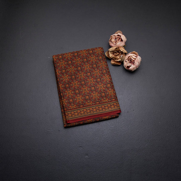 Chanderi Cotton Maroon Printed Saree 02