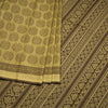 Chanderi Cotton Olive Green Printed Saree