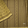 Chanderi Cotton Olive Green Printed Saree