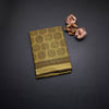 Chanderi Cotton Olive Green Printed Saree