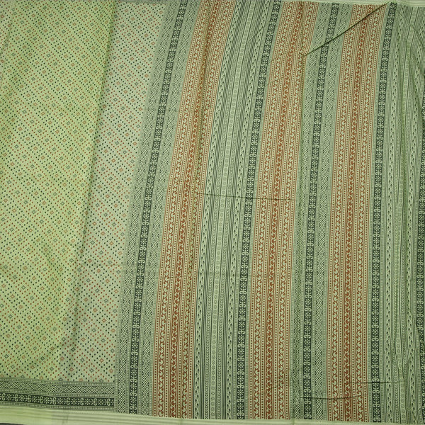 Chanderi Cotton Light Green Printed Saree