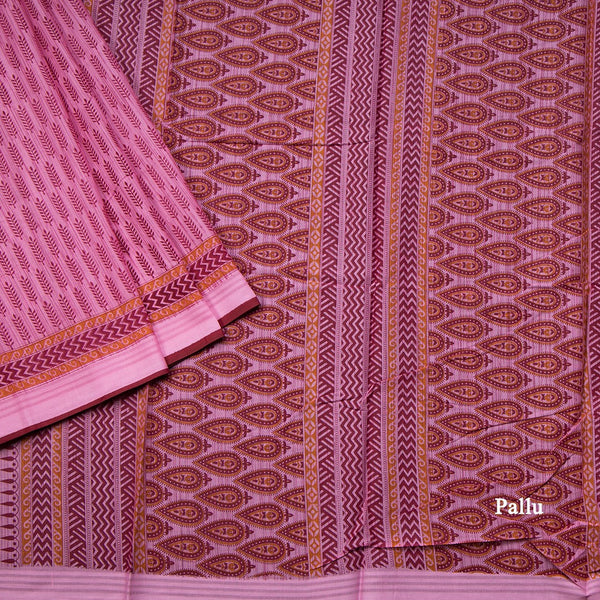 Chanderi Cotton Light Pink Printed Saree 02