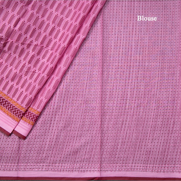 Chanderi Cotton Light Pink Printed Saree 02