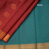 Silk Cotton Maroon Zari worked Saree 06