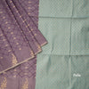 Semi Soft Silk Purple Thread Work Saree With Zari Buttas