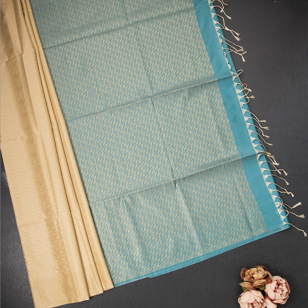 Semi Soft Silk Sandal Thread Work Saree