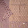 Semi Soft Silk Coffee Brown Thread Work Saree With Zari Buttas