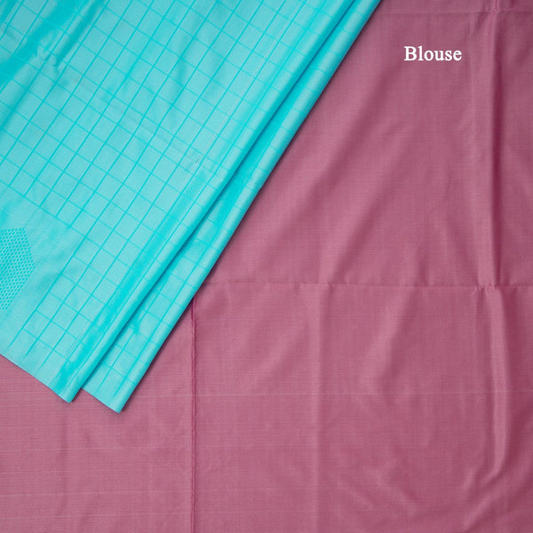 Semi Soft Silk Sky Blue Thread Work Saree With Zari Buttas