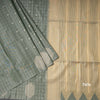 Semi Soft Silk Dark Green Thread Work Saree With Zari Buttas