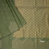 Semi Soft Silk Sage Green Thread Work Saree With Zari Buttas