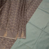 Semi Soft Silk Grey Thread Work Saree With Zari Buttas