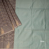 Semi Soft Silk Grey Thread Work Saree With Zari Buttas