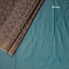 Semi Soft Silk Grey Thread Work Saree With Zari Buttas