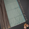 Semi Soft Silk Grey Thread Work Saree With Zari Buttas