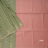 Semi Soft Silk Green Thread Work Saree With Zari Buttas