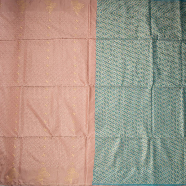 Semi Soft Silk Brown Thread Work Saree With Zari Buttas