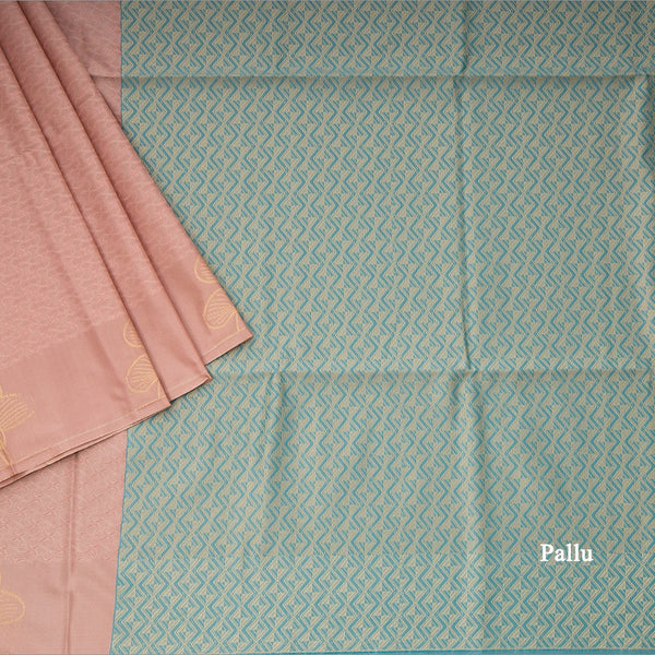 Semi Soft Silk Brown Thread Work Saree With Zari Buttas