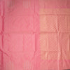 Semi Soft Silk Rose Pink Thread Work Saree With Zari Buttas
