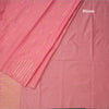 Semi Soft Silk Rose Pink Thread Work Saree With Zari Buttas