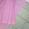 Semi Soft Silk Lilac Purple Thread Work Saree With Zari Buttas