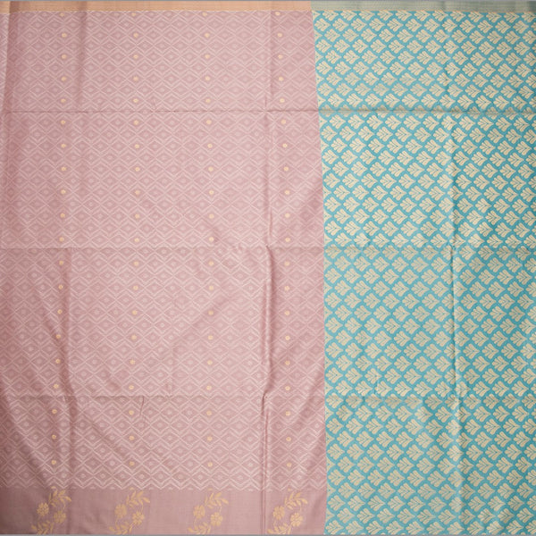 Semi Soft Silk Light Brown Thread Work Saree With Zari Buttas