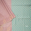 Semi Soft Silk Light Brown Thread Work Saree With Zari Buttas