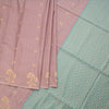 Semi Soft Silk Light Onion Pink Thread Work Saree With Zari Buttas
