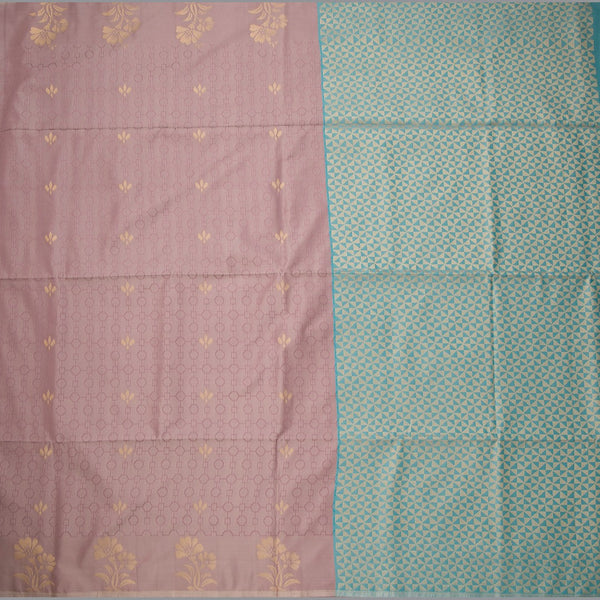 Semi Soft Silk Light Onion Pink Thread Work Saree With Zari Buttas