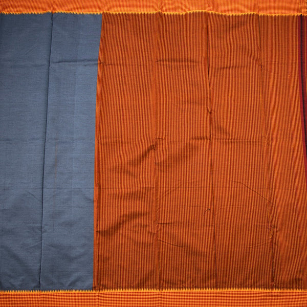 Dharwad Cotton Grey Plain Saree 06