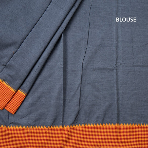 Dharwad Cotton Grey Plain Saree 06 - Kumaran Silks