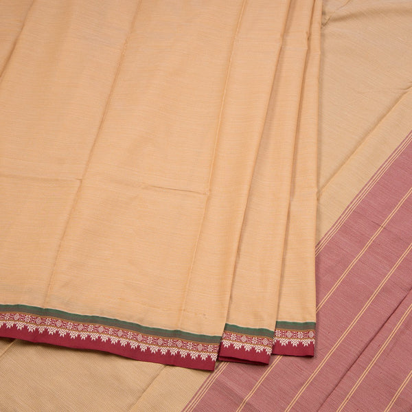 Dharwad Cotton Cream Striped Saree