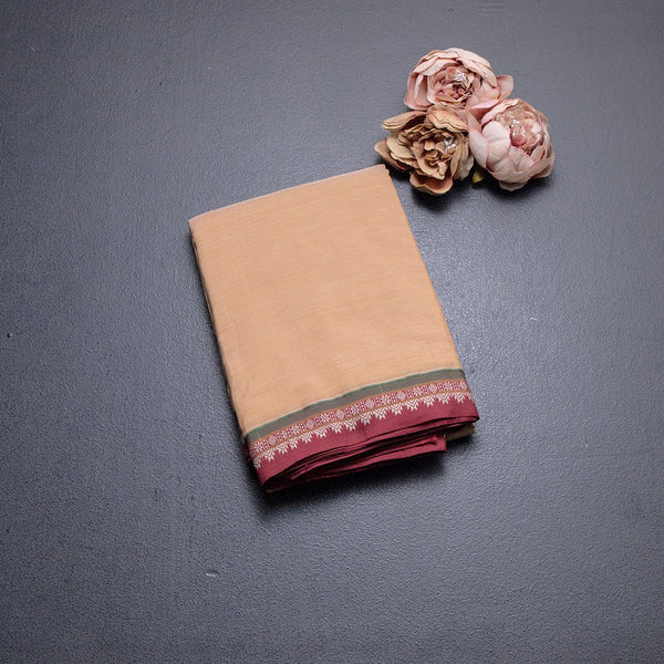 Dharwad Cotton Cream Striped Saree