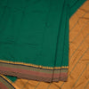 Dharwad Cotton Bottle Green Plain Saree 02