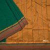 Dharwad Cotton Bottle Green Plain Saree 02
