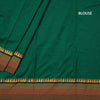 Dharwad Cotton Bottle Green Plain Saree 02 - Kumaran Silks