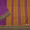 Dharwad Cotton Purple Plain Saree 03