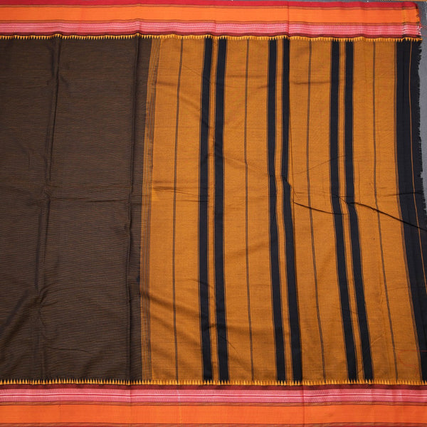 Dharwad Cotton Black Striped Saree