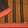 Dharwad Cotton Black Striped Saree