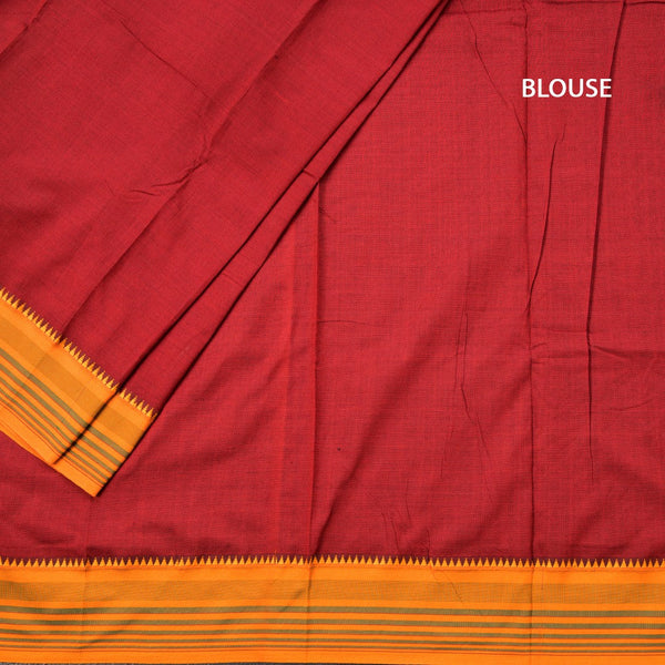 Dharwad Cotton Maroon Plain Saree 05 - Kumaran Silks