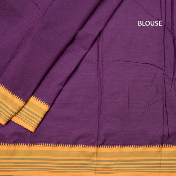 Dharwad Cotton Purple Plain Saree 04 - Kumaran Silks