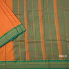 Dharwad Cotton Orange Plain Saree