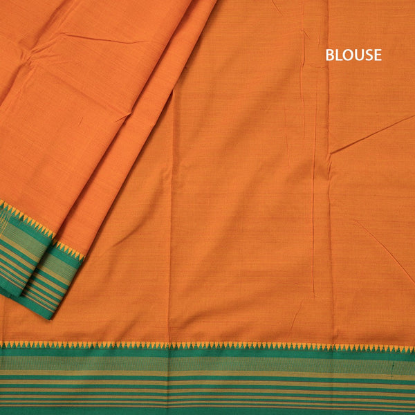 Dharwad Cotton Orange Plain Saree - Kumaran Silks