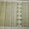 Chanderi Cotton Light Olive Green Printed Saree