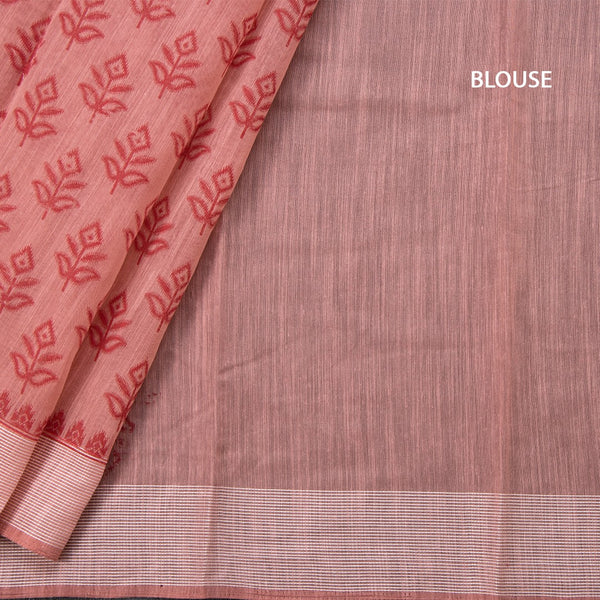 Chanderi Cotton Light Pink Printed Saree 03