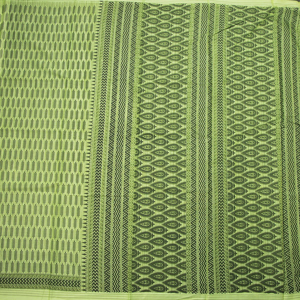 Chanderi Cotton Light Green Printed Saree 03