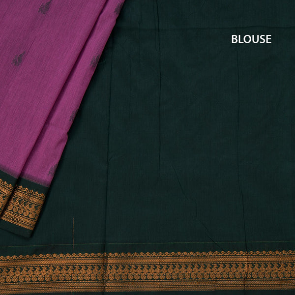 Kalyani Cotton Rose Pink Saree With Small Buttas And Zari Border