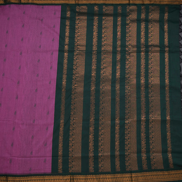 Kalyani Cotton Rose Pink Saree With Small Buttas And Zari Border