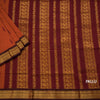 Kalyani Cotton Rust Orange Saree With Small Buttas And Zari Border